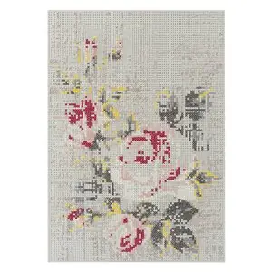 Alfombra Canevas Flowers Natural GAN