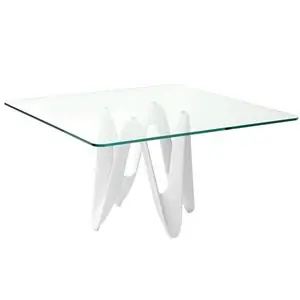 Mesa Lambda cuadrada cristal Sovet Italia