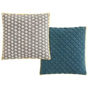 Cojín Silai cuadrado Light grey-blue GAN