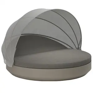 Cama Vela Daybed redonda reclinable con parasol Vondom