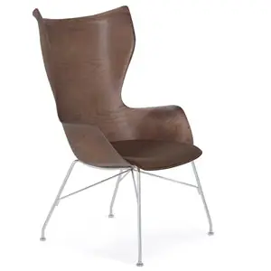 Sillón K/Wood Cuero Kartell