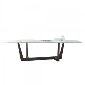 Mesa Art fija cerámica redondeada Bonaldo