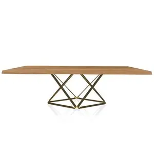 Mesa Delta Rectangular madera/cristal Bontempi