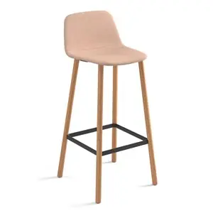 Taburete Maarten tapizado base cuatro patas madera Viccarbe