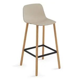 Taburete Maarten base cuatro patas madera Viccarbe