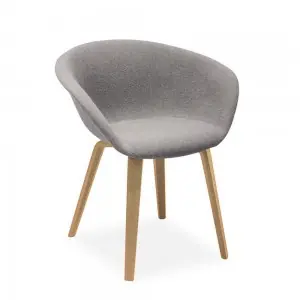 Silla Duna 02 tapizada madera Arper