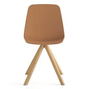 Silla Maarten base giratoria madera Viccarbe