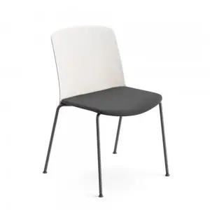 Silla Mixu polipropileno tapizado patas Arper