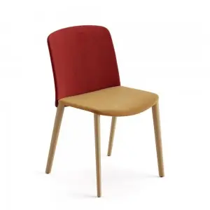 Silla Mixu tapizada madera Arper