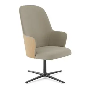 Sillón Aleta Executive madera giratoria Viccarbe