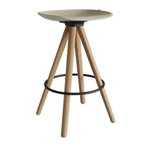 Taburete Mate Spin wood sin respaldo Enea